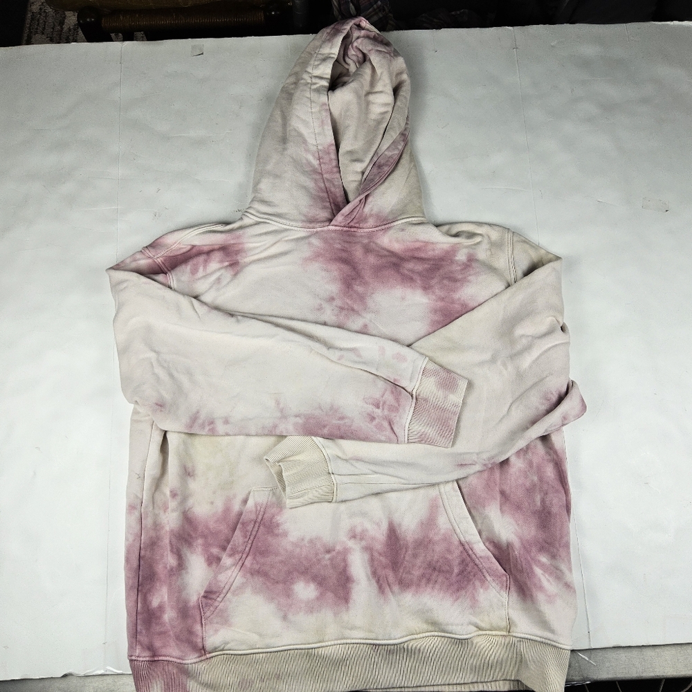 Topman Women Pullover Hoodie Large Tie Dye Pink Large